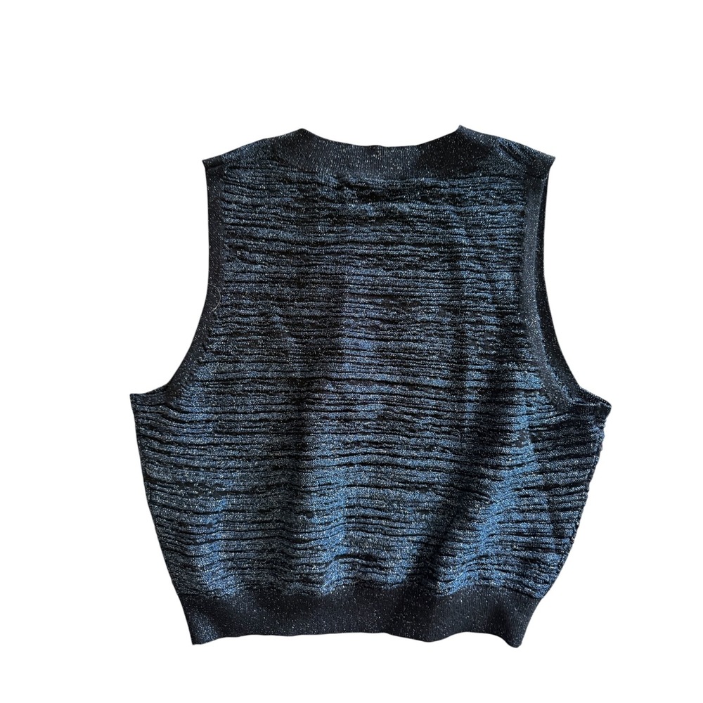 Sisley Cropped Tank Top Women's Medium NWT Metallic Shimmer Viscose Blend